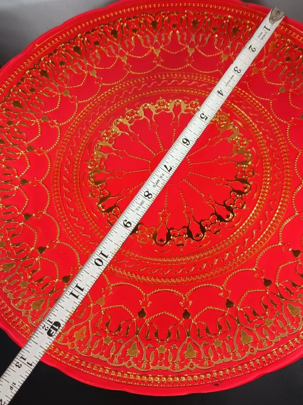 Vintage Gold Art Glass Turkish Cake Stand and Dome Glass